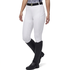 Pantalones de equitación para mujer, cintura alta, elásticos, leggings ecuestres con agarre de silicona en las rodillas, transpirables, pantalones de entrenamiento de alto rendimiento - Product Image 1