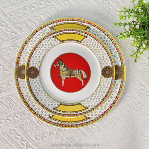 Plato Decorativo Retro Red Horse de 10 Pulgadas, Plato de Cerámica de 8 Pulgadas <span class=keywords><strong>para</strong></span> el Hogar o Restaurante, Plato <span class=keywords><strong>para</strong></span> Bistec - Product Image 2