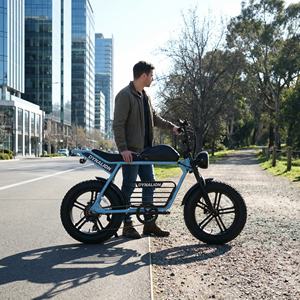 Vélo électrique hybride polyvalent à 7 vitesses avec écran LCD, vélo électrique hybride Scrambler pour la ville et les chemins de gravier - Product Image 2