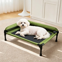 Lit surélevé pour chien USMILEPET en tissu textilène premium avec coussin, lit rafraîchissant pour animaux de compagnie pour chiens et chats, intérieur et extérieur