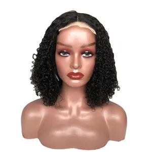 Human hair wigs Double Drawn Hair Malaysian Virgin Pixie wig with cIosure Honey Brow Machine Double Weft