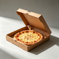 Boîte à pizza sur mesure avec logo, en carton ondulé kraft, pour restaurant de restauration rapide