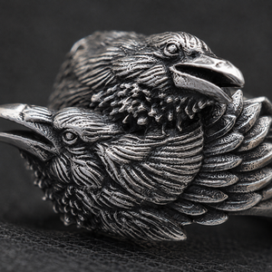 Bague nordique en forme de corbeau, design rétro, bijoux unisexes pour un usage quotidien - Product Image 4