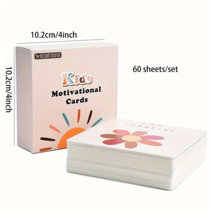 1箱60枚入り、カスタマイズ可能な紫/金箔押し子供向け英語の心に響く言葉、モチベーションを高める励ましカード - Product Image 3