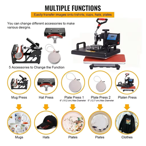 <span class=keywords><strong>Presse</strong></span> <span class=keywords><strong>à</strong></span> sublimation tout-en-un 8 en 1, machine de <span class=keywords><strong>presse</strong></span> <span class=keywords><strong>à</strong></span> <span class=keywords><strong>chaud</strong></span> blanche 12x15" (29*38cm) pour T-shirts, mugs, sublimation, vente en gros, direct usine - Product Image 2