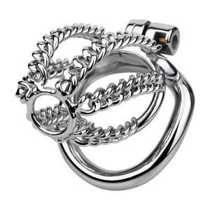 Jaula de Castidad Metálica con Diseño Único FRRK, Jaula de Castidad Masculina en Forma de Cadena, Dispositivo de Castidad, Juguetes Sexuales, Candado para Pene para Hombres - Product Image 2