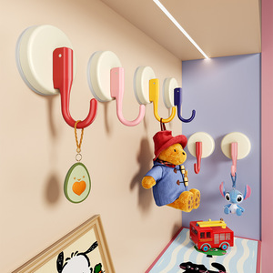 Suction Cup <b>Hooks</b> Round <b>Wall</b> Mounted Removable Cute <b>Key</b> Hanger <b>For</b> Doorway - Product Image 1