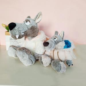 Peluche a forma di <span class=keywords><strong>lupo</strong></span> in pelliccia di pecora, bambola di peluche Ulvi, cuscino da abbraccio terapeutico per bambini, bambola di stoffa - Product Image 6