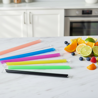 Pailles à boire jetables en polypropylène de qualité alimentaire, transparentes, avec logo personnalisé, emballées individuellement, vente en gros