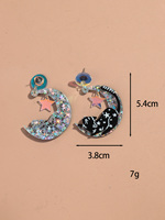 Nouveau 2024 bijoux de fête créatifs mignon chat Laser étoile lune paillettes noir chaton acrylique boucles d'oreilles pour femmes filles