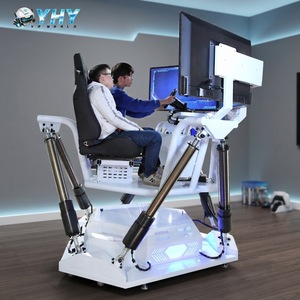 เครื่องเกมแข่งรถ <span class=keywords><strong>VR</strong></span> แบบ 2 ผู้เล่น YHY Commercial 6Dof 3 จอภาพ พร้อมพวงมาลัยแบบเคลื่อนไหวได้เสมือนจริง  เครื่องจำลองการแข่งรถ <span class=keywords><strong>VR</strong></span> - Product Image 1