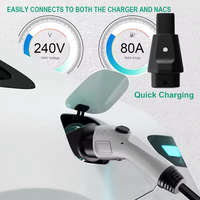 Adaptateur de charge AC EV GB T vers NACS pour véhicules électriques Ford et GM, compatible avec les stations publiques chinoises, IP65, portable pour l'extérieur et les voyages