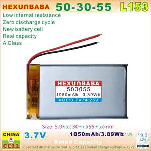 3.7V 1050mAh 503055 <span class=keywords><strong>2</strong></span> kabel baterai Lithium Ion polimer untuk DVR GPS Mp3 Mp4 Speaker ponsel TWS L153 - Product Image 4