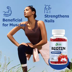 Private Label OEM Biotin Gummies Strawberry Flavor Dietary <b>Supplement</b> Improve Skin Hydration and Support Nervous System - Product Image 4