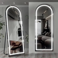 Miroir LED sur pied pleine longueur, à fixation murale, tactile et éclairé, directement de l'usine