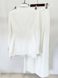 Ensemble <span class=keywords><strong>Tailleur</strong></span> <span class=keywords><strong>Femme</strong></span> Papillon 3D Perlé Blazer <span class=keywords><strong>Pantalon</strong></span> Large Nouvelle Mode pour <span class=keywords><strong>Soirée</strong></span> Cocktail - Product Image 5