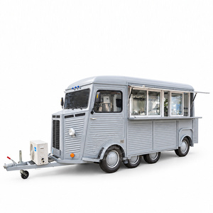 Remolque de Comida Retro con Mostrador de Servicio y Gabinete de Almacenamiento para Catering Comercial y Eventos Festivos - Product Image 1