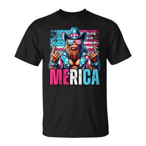 Camiseta Sasquatch Merica 4th Of July con bandera americana y estilo vaquero - Product Image 1