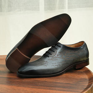 Zapatos de Vestir Formales de Cuero Vacuno Clásico de Alta Gama para Hombre, Zapatos de Cuero Sin Cordones Ligeros y Antideslizantes - Product Image 1