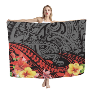 Custom Polynesian Tribla Print <strong>Hawaiian</strong> Sarongs Beach Pareo Women Summer Beach Party Split Cover Up - Product Image 5