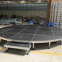 Plateforme de scène en aluminium robuste pour concerts, festivals et expositions en intérieur/extérieur - Portable et facile à assembler