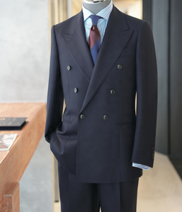 Traje de <span class=keywords><strong>hombre</strong></span> transpirable de talla grande, estilo italiano, de <span class=keywords><strong>dos</strong></span> piezas, doble botonadura, corte ajustado, formal, para padrinos de boda, de fiesta, de lana peinada - Product Image 1