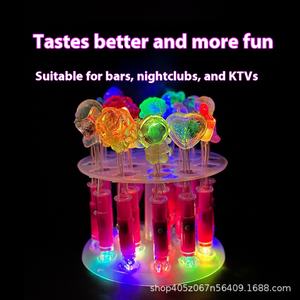Luminous Lollipop <span class=keywords><strong>Candy</strong></span> LED <span class=keywords><strong>Bar</strong></span> Night KTV Crystal <span class=keywords><strong>Flash</strong></span> Fruity Flavored Hard Snack Witht Bulk Packagedor - Product Image 4