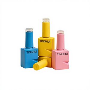 Envase de Lujo Personalizado con Logotipo, Botella de Vidrio Cuadrada de 10 ml para Esmalte de Uñas, en Varios Tamaños, Colorida, con Tapa y Pincel - Product Image 1