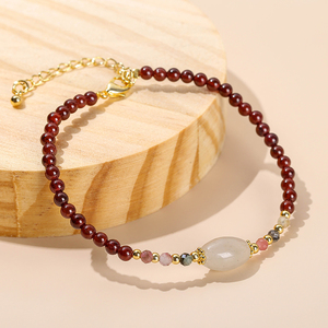 Оптовый браслет JD GEMS из натурального граната с медными бусинами для исцеления и привлечения удачи - Product Image 4