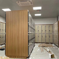 Bancs de vestiaire de gym à prix d'usine, surface mate, forme en Z, HPL 12 mm d'épaisseur, écologique, grain de bois stratifié haute pression pour écoles