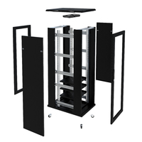 SYNSTRO Armoire Réseau 19 pouces 600*800, Rack Serveur sur Pied en Verre Trempé IP20 12/16/20/24/28/32/38/42U pour Données et Optique