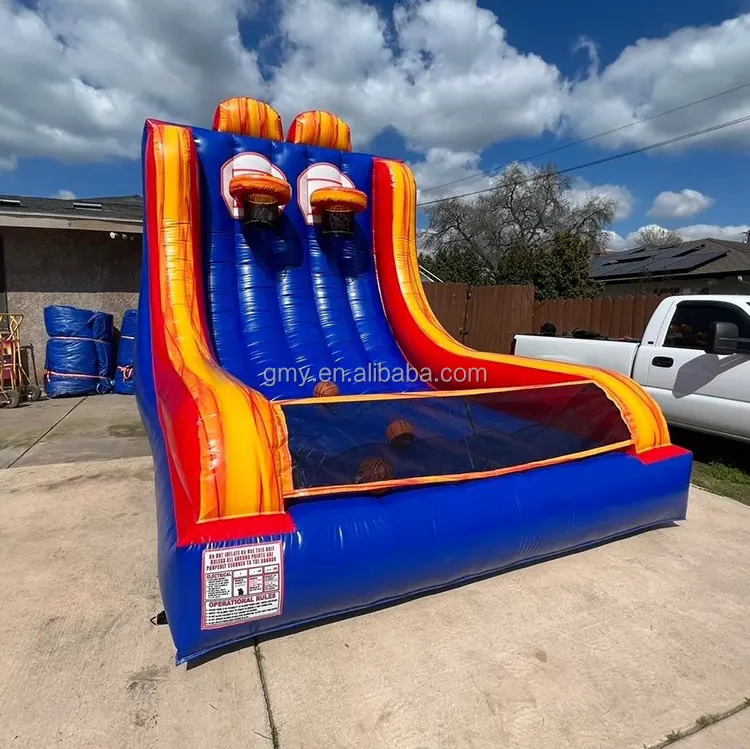 Gran oferta en el mercado, juego competitivo de tiro de baloncesto inflable de doble línea para niños