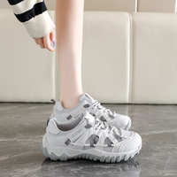 Zapatillas Deportivas de Plataforma para Mujer, Personalizadas al por Mayor, con Malla Transpirable y Cuero PU, Calzado Casual de Moda para Caminar