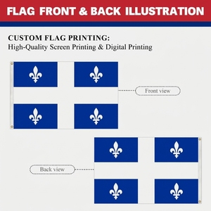 Bandera de <span class=keywords><strong>Quebec</strong></span> de 3x5 pies al por mayor, bandera provincial de Canadá Fleurdelise, poliéster 100D, ojales dobles, bandera personalizada para exteriores - Product Image 3