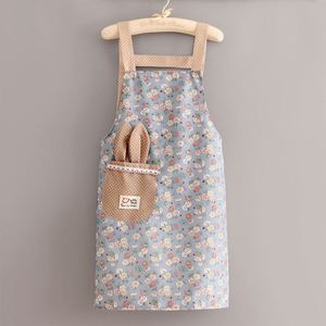 Kitchen Bib Apron Household <b>Cooking</b> <b>Wear</b>-resistant Anti-fouling Anti-oil Full-surrounded Cotton Modern Simple Style High-value - Product Image 4
