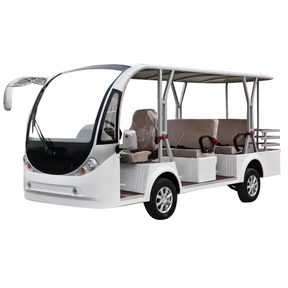 Yeni özel tasarım klasik 8 koltuk akülü 72V Mini elektrikli servis otobüsü
