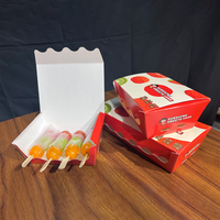 Livraison à temps Tomates pliantes biodégradables sur bâtons Boîte à cordes Papier kraft Boîte alimentaire Bingtanghulu