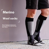 Mingjun Sports d'hiver de plein air Chaussettes en laine mérinos Cross-Border Crew High Hiking and Ski Chaussettes chaudes Épaissie Full Terry Material