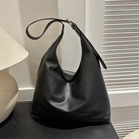 Sac fourre-tout texturé en PU avec fermeture éclair, modèle 26, nouveau style vintage, sac à bandoulière pour femme, couleur unie, effet litchi, collection Printemps