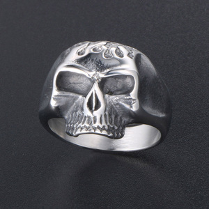 Men's <b>Titanium</b> Steel Skull <b>Ring</b> SA389 Punk Style Fashion Jewelry Gift - Product Image 2