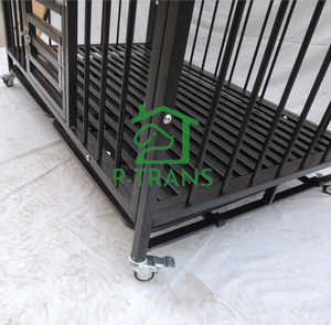 Yüksek görev lüks köpek kafesi <span class=keywords><strong>Modern</strong></span> hayvan kafesi ile çelik boru kulübesi katlanabilir kapalı/açık canlı taşıyıcı plastik tepsi ile - Product Image 6