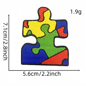 Atacado <span class=keywords><strong>Rainbow</strong></span>-Colored Iron-on Embroidery <span class=keywords><strong>Patches</strong></span> New Autismo Care Tema para Vestuário & Chapéus Material de Tecido New Design Felt - Product Image 3