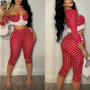 <span class=keywords><strong>Abbigliamento</strong></span> <span class=keywords><strong>donna</strong></span> firmato abiti Casual da <span class=keywords><strong>donna</strong></span> Slim Print Crop Top Jacket con Leggings completi da due pezzi completi da <span class=keywords><strong>donna</strong></span> per il tempo libero - Product Image 4