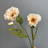 Großhandel 2 Köpfe Real Touch Pu Red Poppies Blumen Hochzeits blume Künstliche Mohn blume für Home Wedding Decoration
