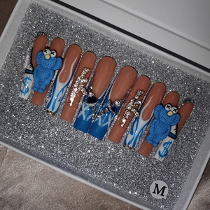 หลายการออกแบบมาใหม่คุณภาพสูงยาว 3D Handmade Salon กดบนเล็บอะคริลิคปลอมเล็บยาว - Product Image 1