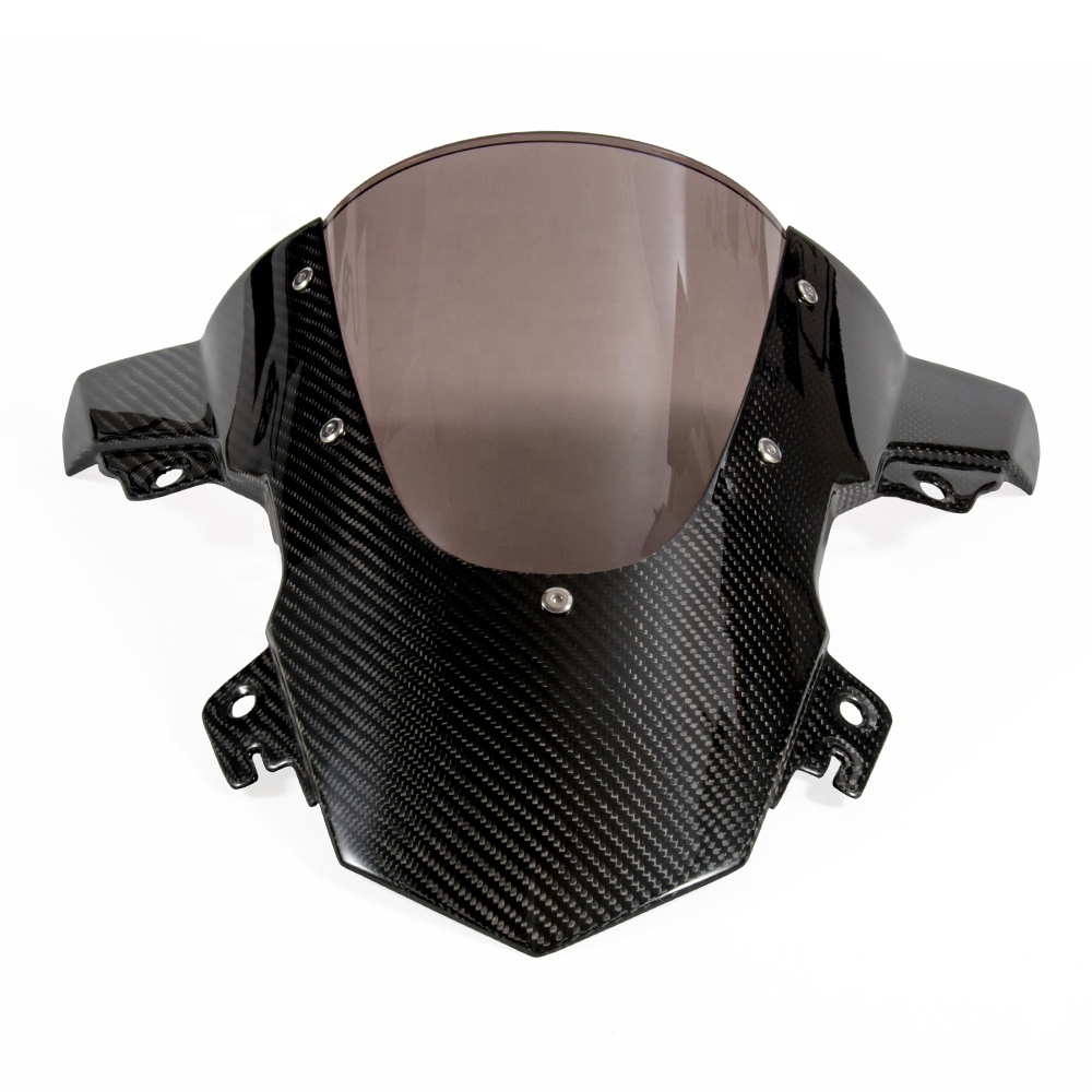 Лобовое стекло для мотоцикла 100% полностью из углеродного волокна для S1000RR 2015-2018, в саржевом переплетении, глянцевое, черное