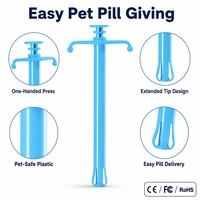 Distributeur de pilules pour animaux de compagnie, chiens et chats, distributeur de médicaments en plastique pour comprimés et capsules, facile à utiliser et à nettoyer, 3 couleurs, Woobulsland