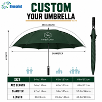 Grand parapluie de golf de 30 pouces, résistant au vent, en fibre de verre, tissu pongé 210T, impression de logo personnalisée, sérigraphie, cadeau pour club, OEM