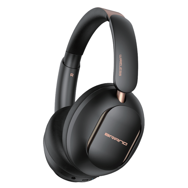 Active Noise Canceling Over Ear Headphones Wireless with Leather Strap for Mobile Phone and Travel JL Chipset