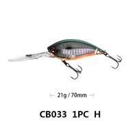 Leurre de pêche en eau salée 70mm 21g, crankbait à laser interne pour plongée profonde, corps épais, pour rochers et récifs, lèvre surdimensionnée, 8 couleurs, vente en gros
